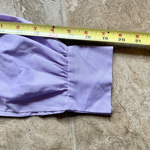 Vtg 70s Girls Purple Plaid Swing Dress Pointed Collar Mod Preppy Academia School - Picture 9 of 9